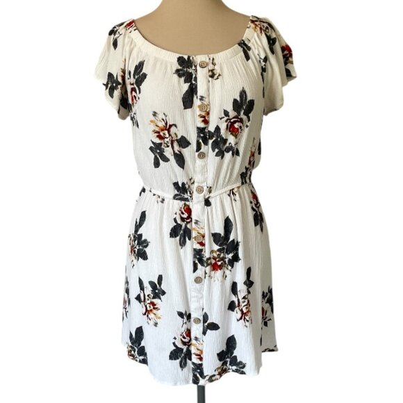 Rue21 Dresses & Skirts - Rue21 Women's White with Floral Pattern Mini Sun Dress, Size L